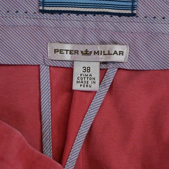 Peter Millar 38 x‎ 9" Red MC00B31 Winston Washed Twill Chino Shorts - Picture 3 of 5
